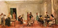 Sartoria, 1943, olio cm 41x82, eposto Galleria Forti (Na), personale 1944, Napoli, collezione Armiero, già collezione Apicella